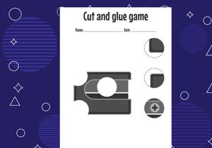12 Pages Cut and glue game for kids. Cutting practice for preschoolers. Education paper game for children