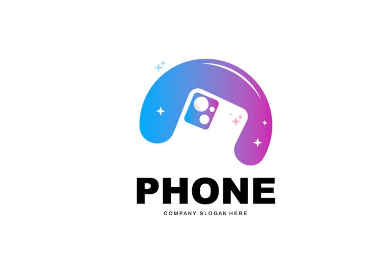 Smartphone Logo, Communication Electronics Vector, Modern Phone Design, For Company Brand Symbol