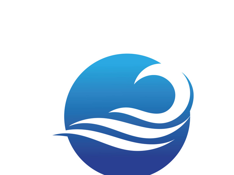 Water wave icon vector template logo