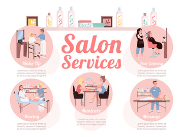 Salon services flat color vector informational infographic template preview picture