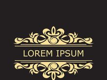 Gold luxury floral vintage monogram decorative logo template