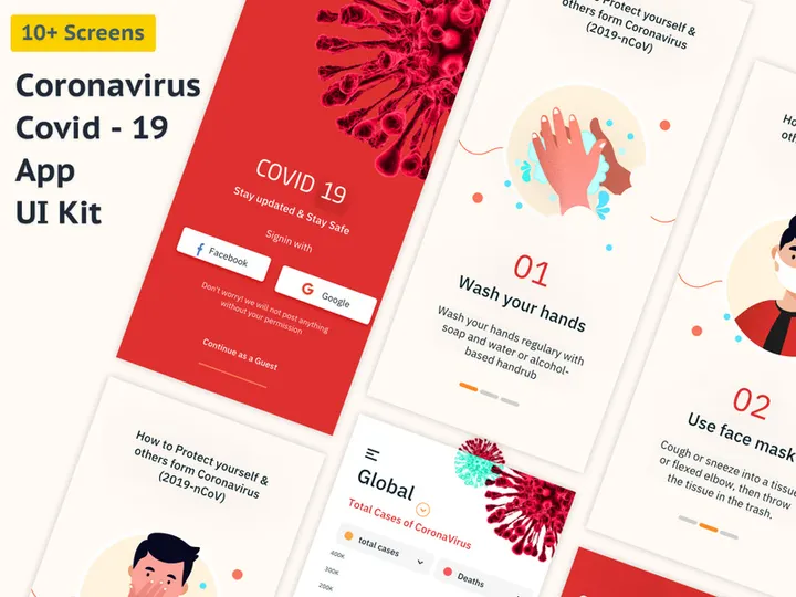 Coronavirus Covid - 19 App UI Kit preview picture