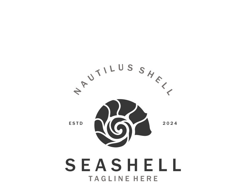 Seashell Logo. Ocean Animals premium quality graphic outline symbols collection