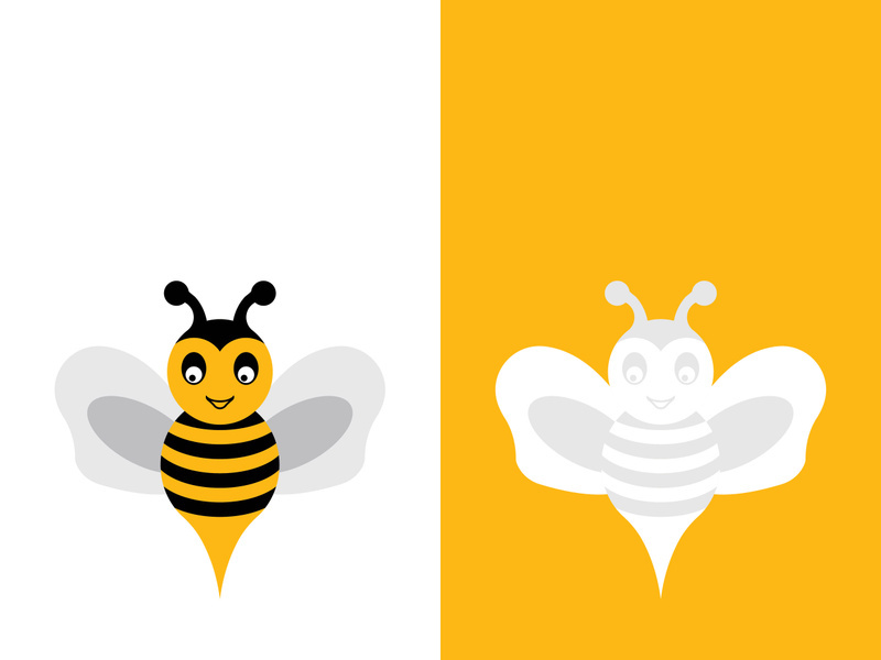 Bee logo vector icon illustration design