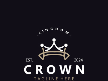 Crown logo simple design template. Vintage Crown Logo Royal King Queen concept symbol icon preview picture