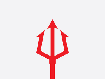 Red Trident logo icon design template preview picture