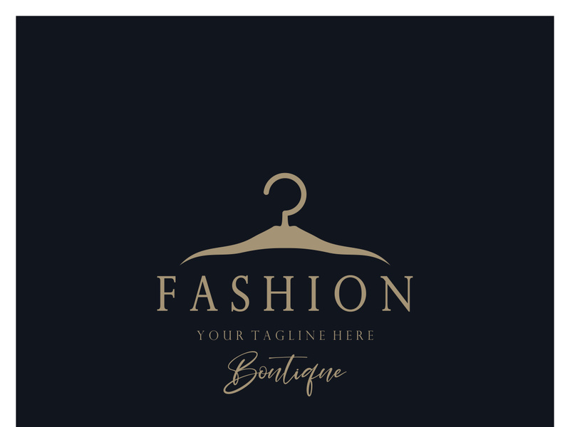 Simple clothes hanger logo details with creative design.for business, boutique, fashion, lifestyle, beauty, wardrobe, wedding dress, clothing store