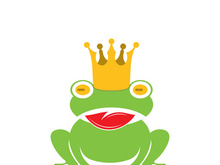 King frog logo icon template design vector illustration