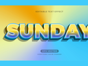 Sunday Morning Trendy editable text effect vector template preview picture