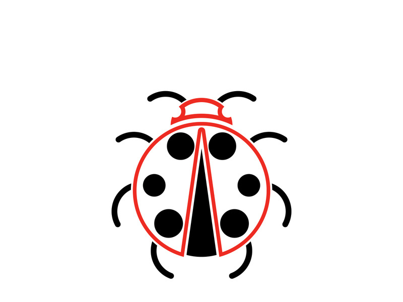 ladybird animal  vector logo symbol icon