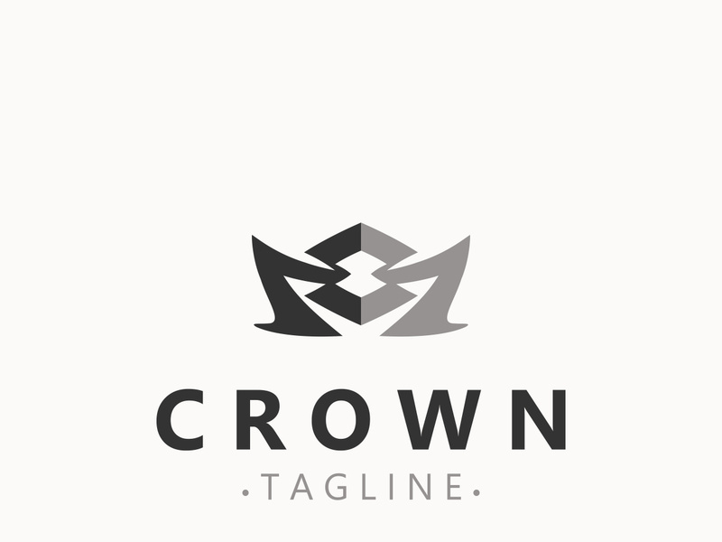 Premium style crown logo vintage abstract symbol. Royal king icon. Modern luxury brand element sign. Vector illustration