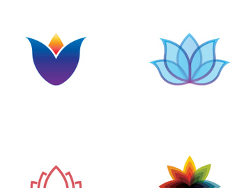 Colorful lotus flower logo design. preview picture