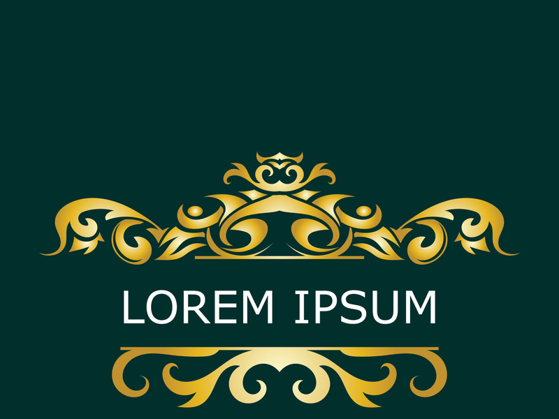 Gold luxury floral vintage monogram decorative logo template