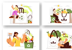 9 Zero Waste Lifestyle Illustration