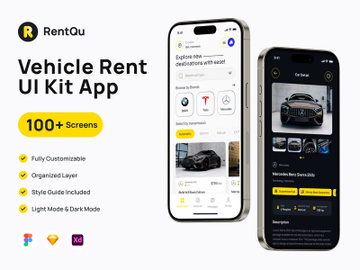 RentQu - Car Rental UI Kit App preview picture