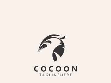 Cocoon logo Butterfly silkworm symbol. Illustration caterpillar animal template design preview picture