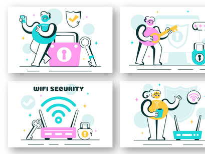 10 WiFi Security Wireless Technology Illustration