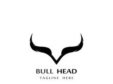 Bull head horns logo design.