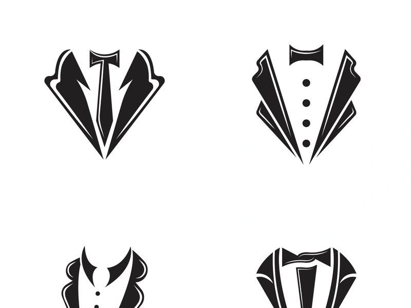 Classic tie icon and suit fashion men logo design