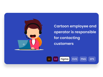 Cartoon employee and operator is responsible for contacting customers. preview picture