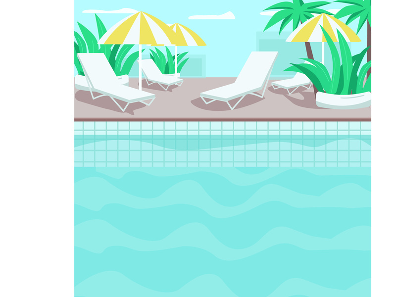Poolside flat color vector illustration