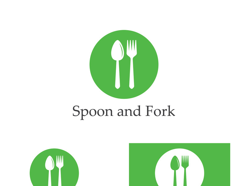 Creative spoon and fork logo.