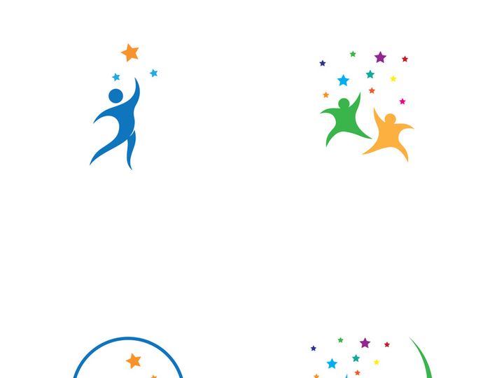 People star logo design to achieve a success or dream.