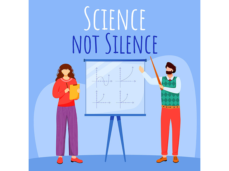 Science not silence social media post mockup