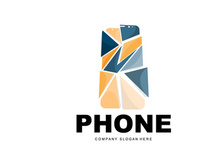 Smartphone Logo, Communication Electronics Vector, Modern Phone Design, For Company Brand Symbol