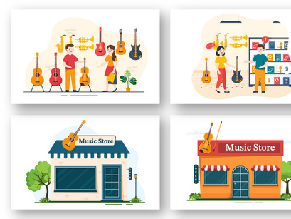 11 Music Shop Illustration