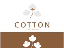 Soft natural organic cotton flower plant logo for cotton plantations, industries,business,textile,clothing and beauty,vector