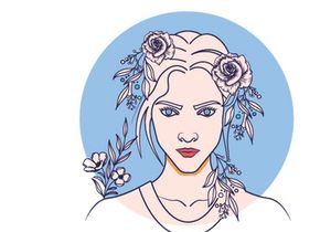 Line Art Flower Drawing Women