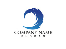 water wave logo design template