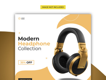 Modern Headphone collection Social media post design preview picture