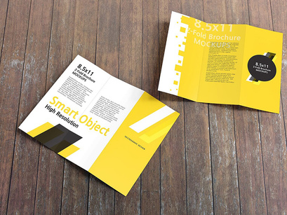 8.5×11 Z-Fold Brochure Mockups