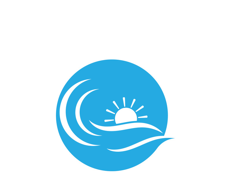 Ocean water wave wave logo design.