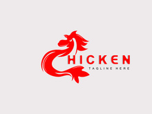 Grilled Chicken Barbecue Logo Design,Chicken Head Vector, Company Brand