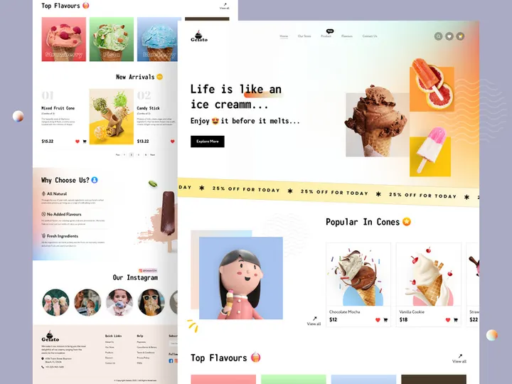 Ice-Cream Shop Landing Page Design