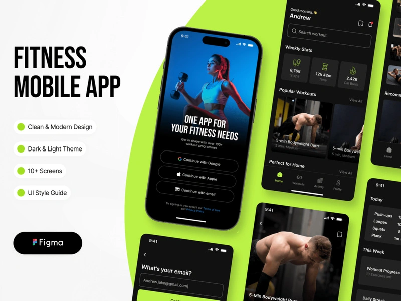 fitness mobile ui