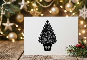 Decorative Christmas Tree with Star Topper and Gift Box