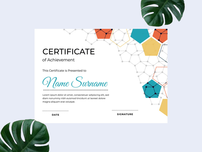 Modern certificate design template