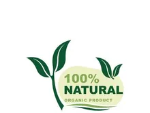 100% Natural and organic product badge vector green icon