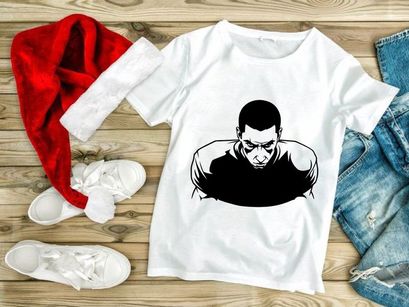 Intense male athlete in aggressive stance with furrowed brows and determined expression