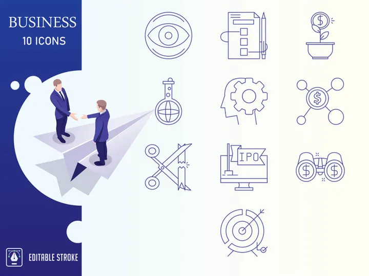 Outline : Business And Finance Icon set