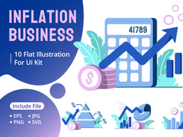 Inflation Business icon flat Illustration preview picture