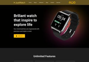 Just Watch - Smart Watch Website Landing Page design