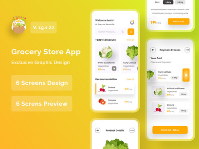 Grocery store App UI Kits