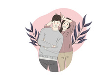 Portrait Couple, Hand drawn illustrations