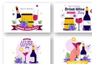11 National Drink Wine Day Illustration
