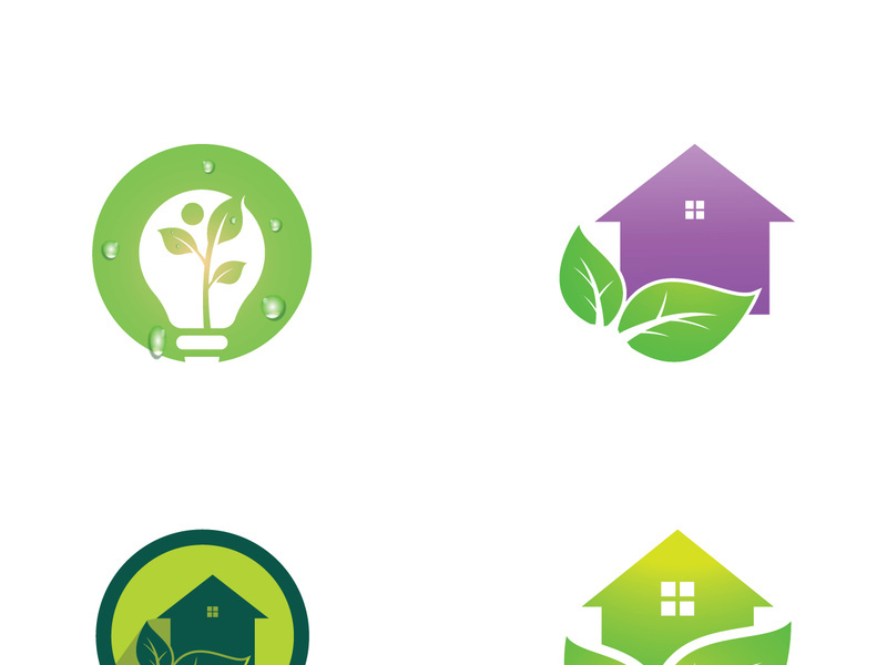 Natural green leaf logo.